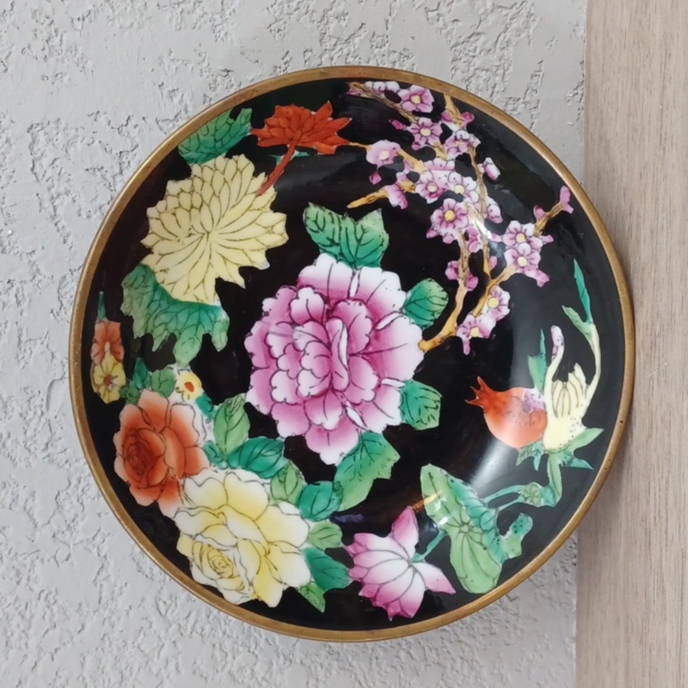 Vintage Hanging Bowl Brass Dish Wall Decor Asian Chinese Decorative Wall Art